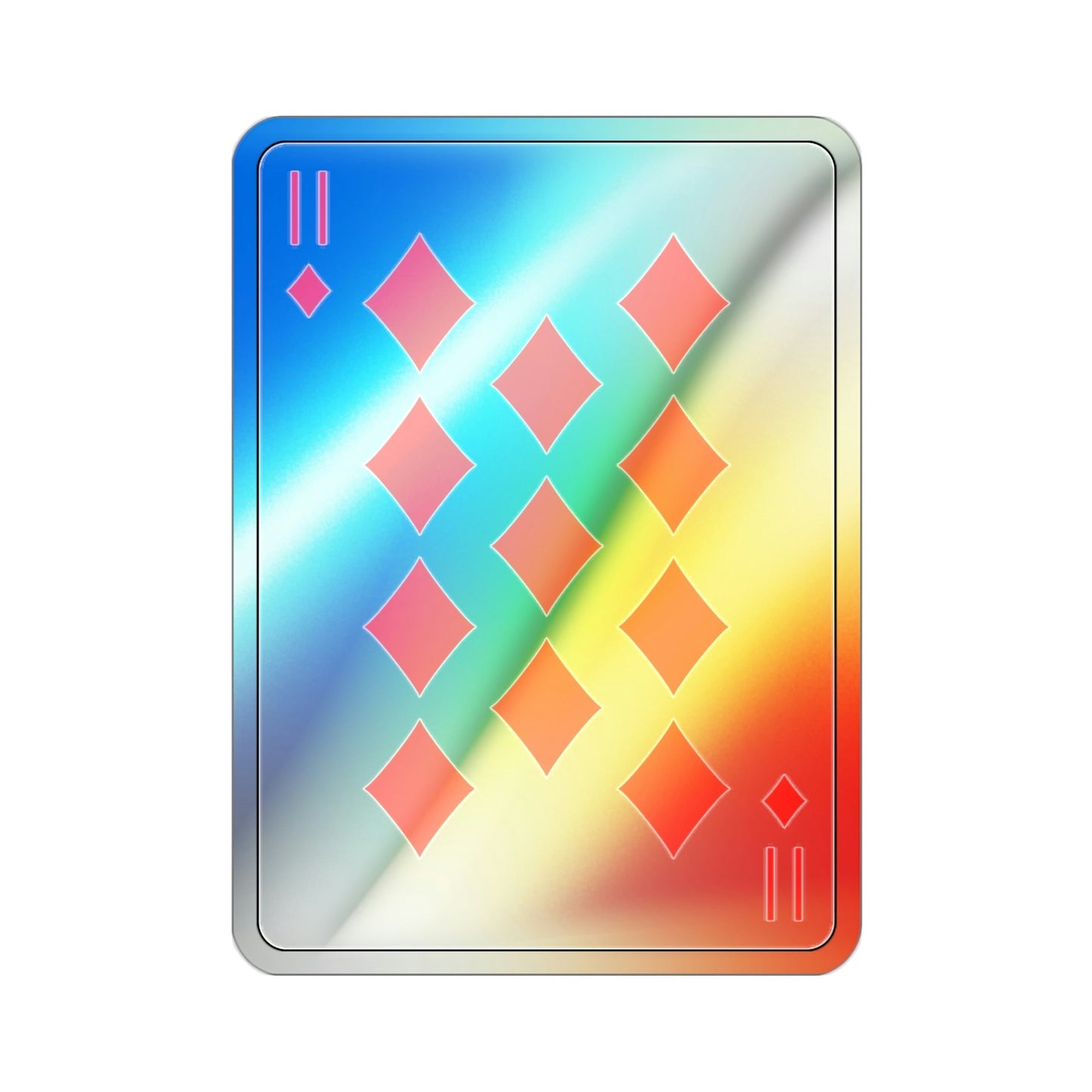 11 of Diamonds Playing Card Holographic STICKER Die-Cut Vinyl Decal-2 Inch-The Sticker Space