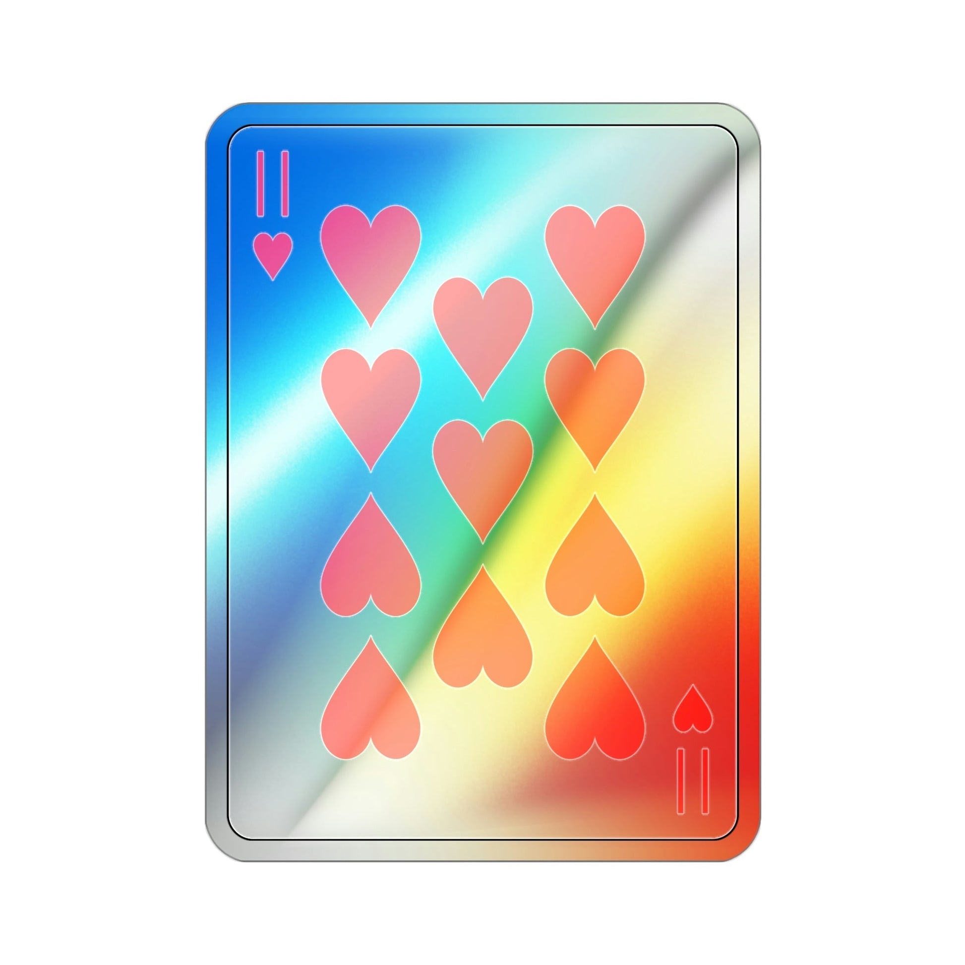 11 of Hearts Playing Card Holographic STICKER Die-Cut Vinyl Decal-3 Inch-The Sticker Space