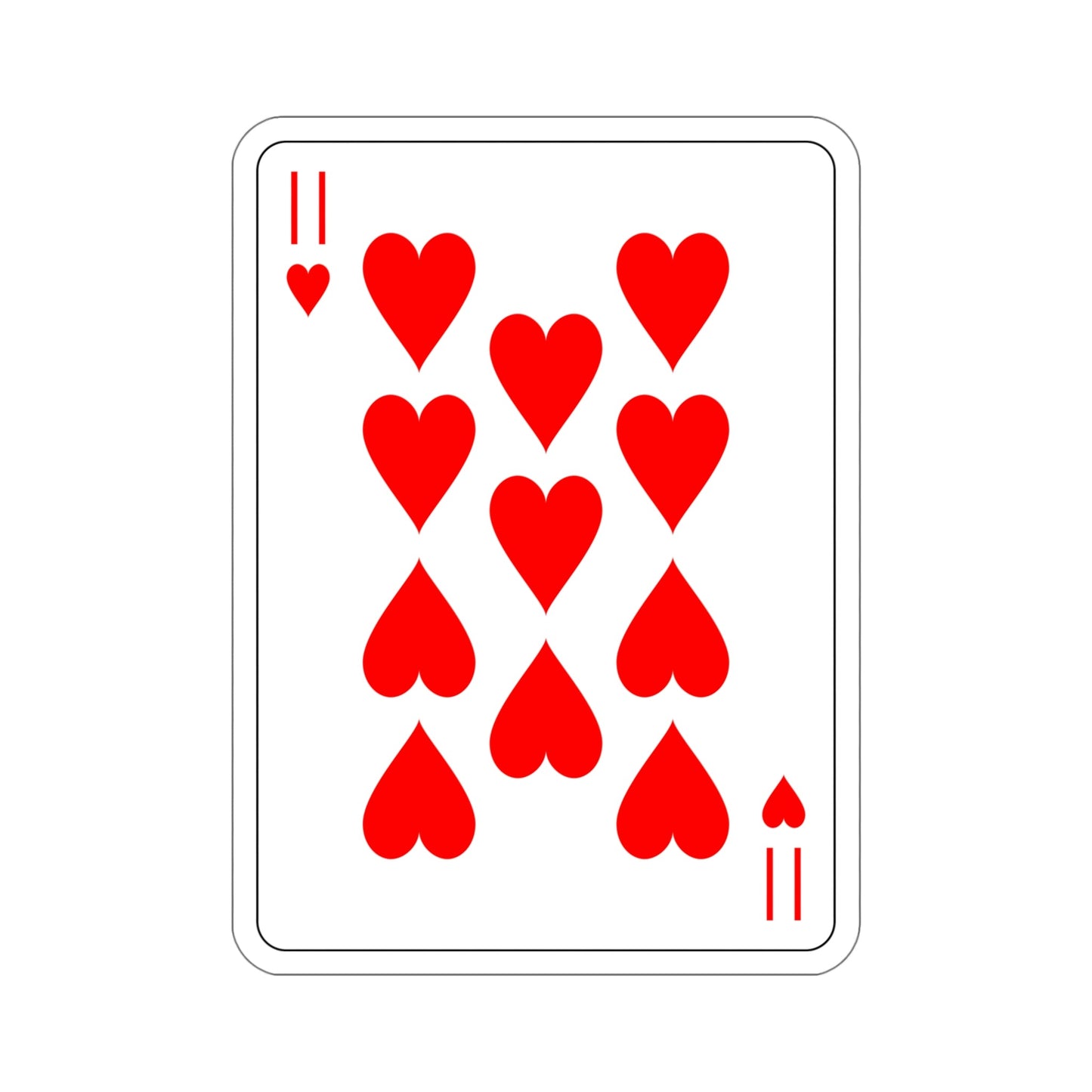 11 of Hearts Playing Card STICKER Vinyl Die-Cut Decal-5 Inch-The Sticker Space
