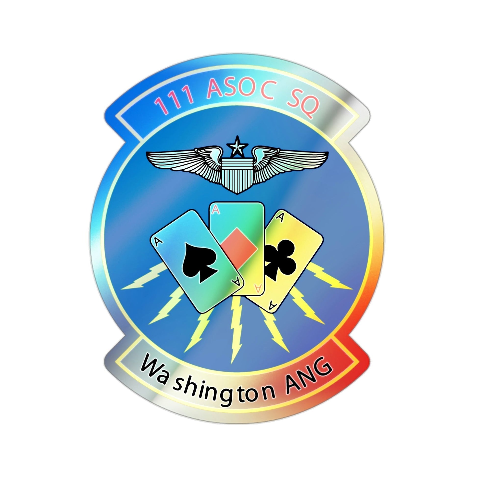 111 ASOC Sq Washington ANG (U.S. Air Force) Holographic STICKER Die-Cut Vinyl Decal-2 Inch-The Sticker Space