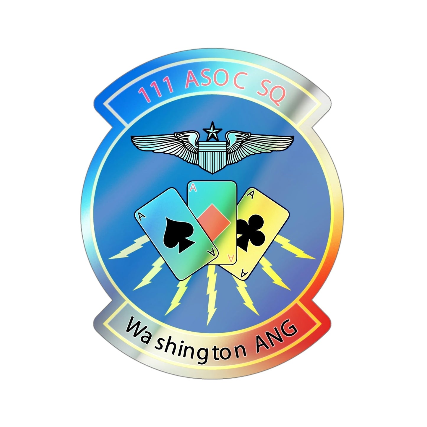 111 ASOC Sq Washington ANG (U.S. Air Force) Holographic STICKER Die-Cut Vinyl Decal-4 Inch-The Sticker Space