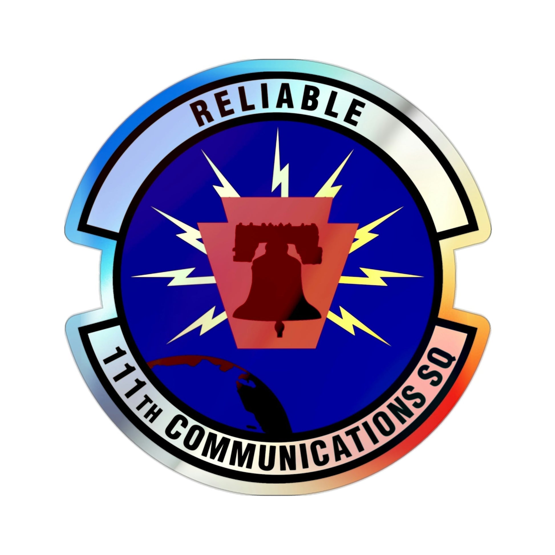 111th Communications Squadron (U.S. Air Force) Holographic STICKER Die-Cut Vinyl Decal-2 Inch-The Sticker Space
