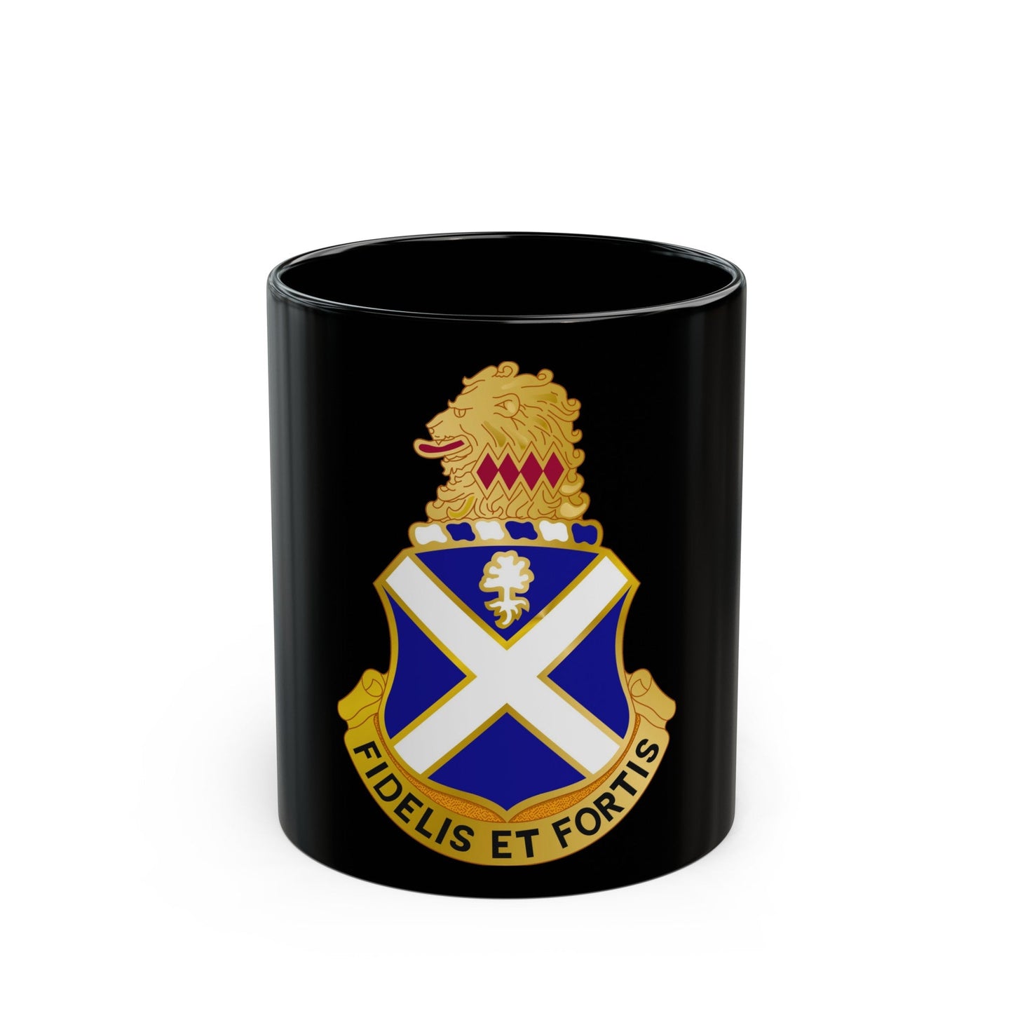 113th Infantry Regiment (U.S. Army) Black Coffee Mug-11oz-The Sticker Space