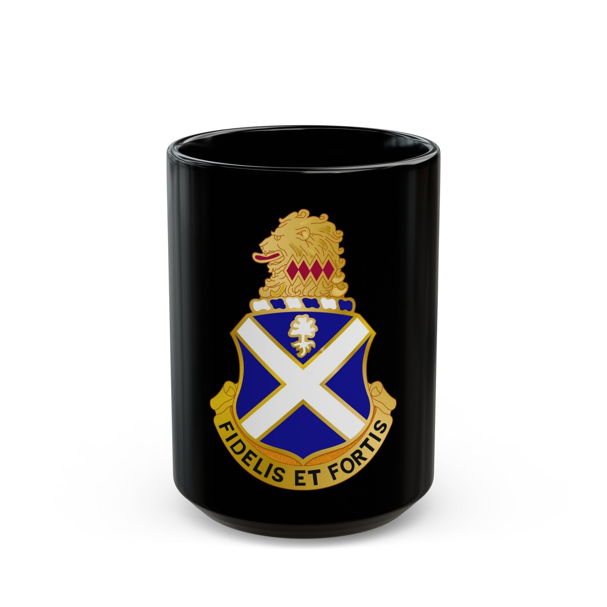 113th Infantry Regiment (U.S. Army) Black Coffee Mug-15oz-The Sticker Space
