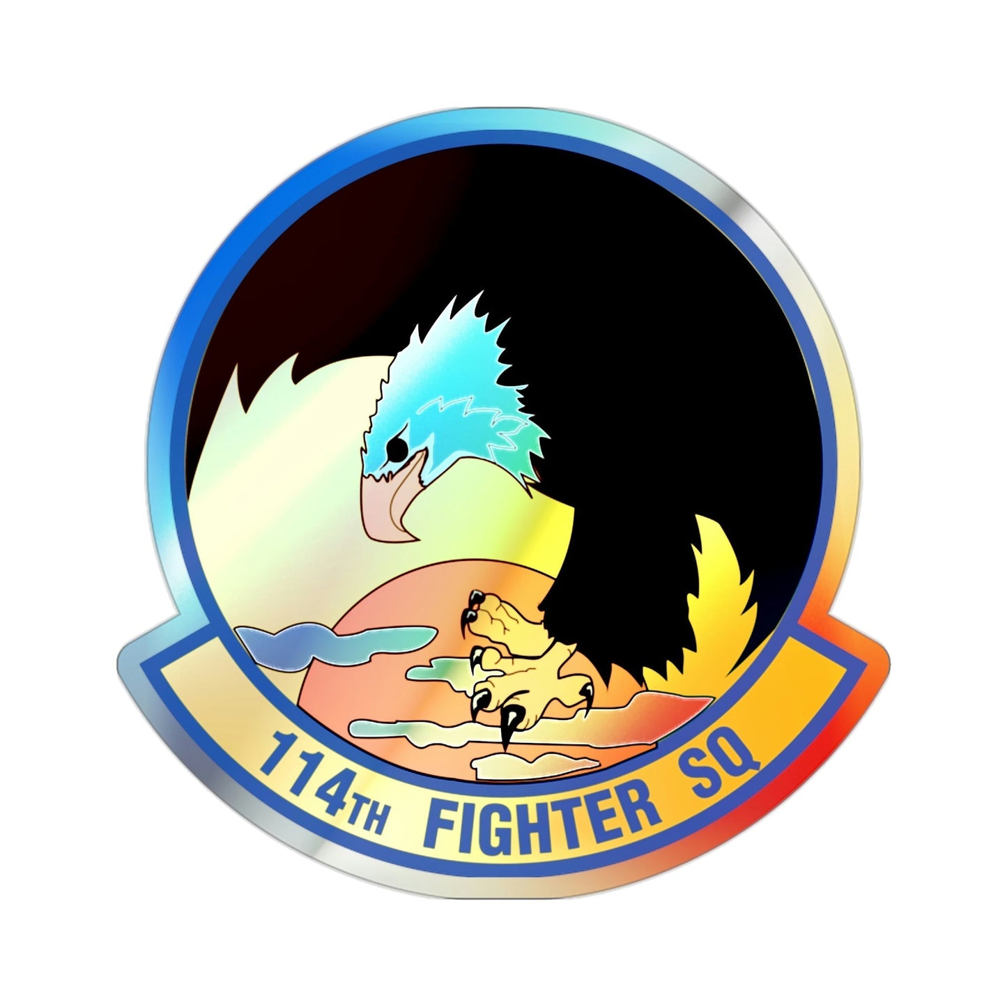 114 Fighter Squadron (U.S. Air Force) Holographic STICKER Die-Cut Vinyl Decal-2 Inch-The Sticker Space