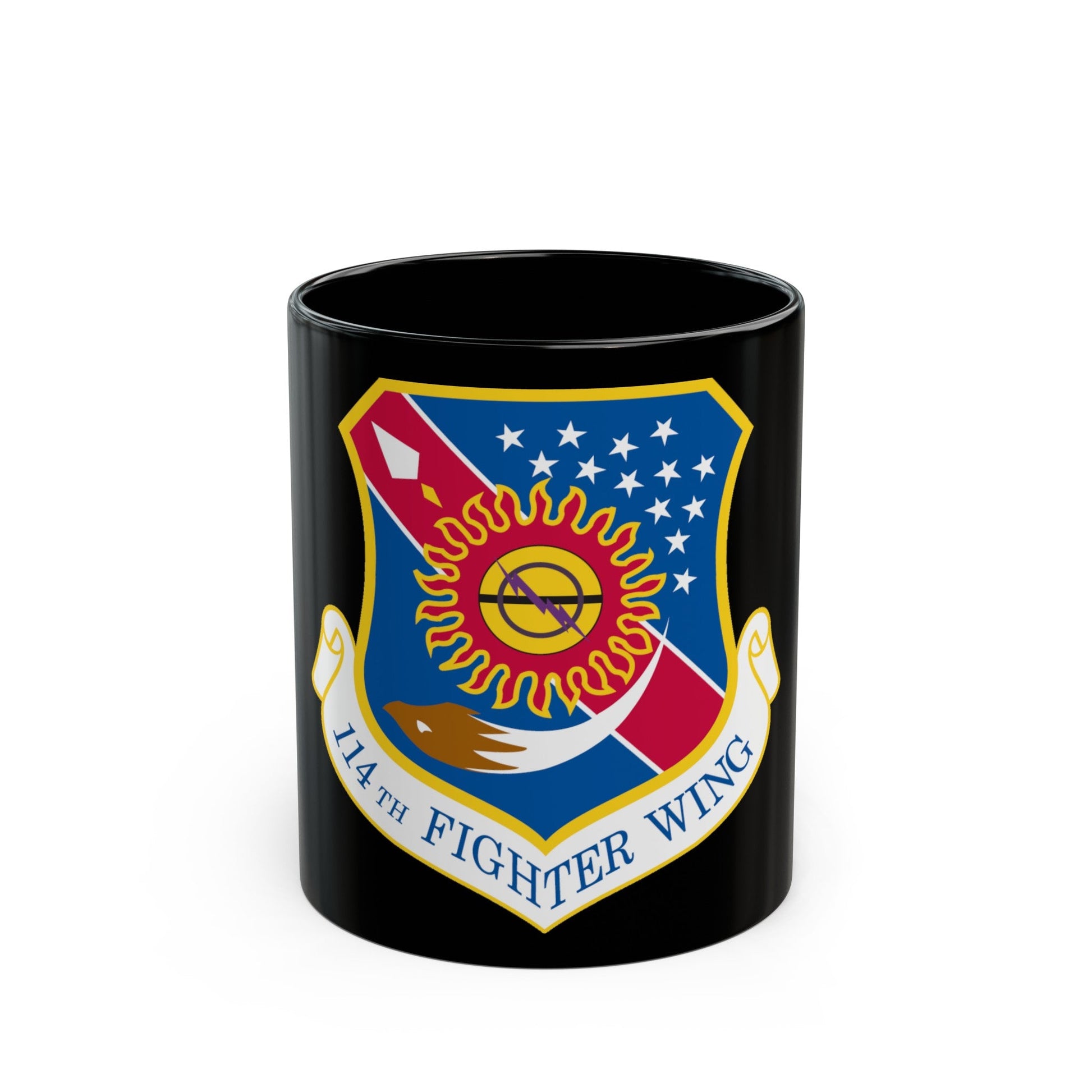114th Fighter Wing (U.S. Air Force) Black Coffee Mug-11oz-The Sticker Space
