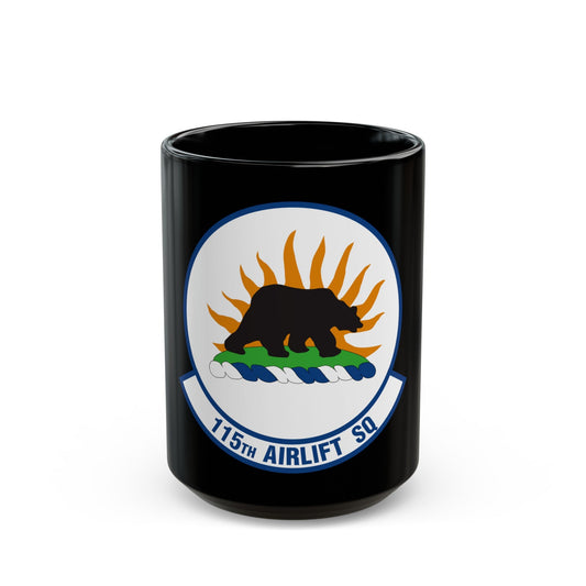 115 Airlift Squadron (U.S. Air Force) Black Coffee Mug
