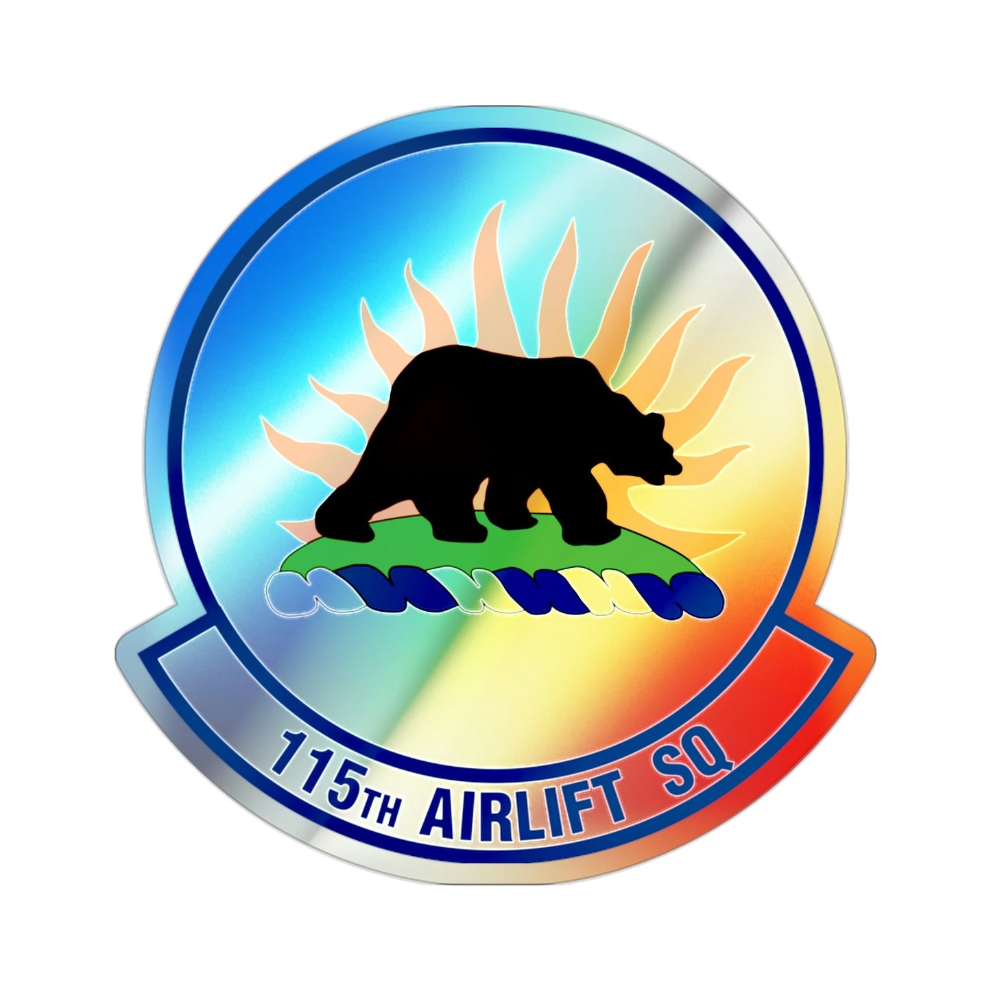 115 Airlift Squadron (U.S. Air Force) Holographic STICKER Die-Cut Vinyl Decal-2 Inch-The Sticker Space