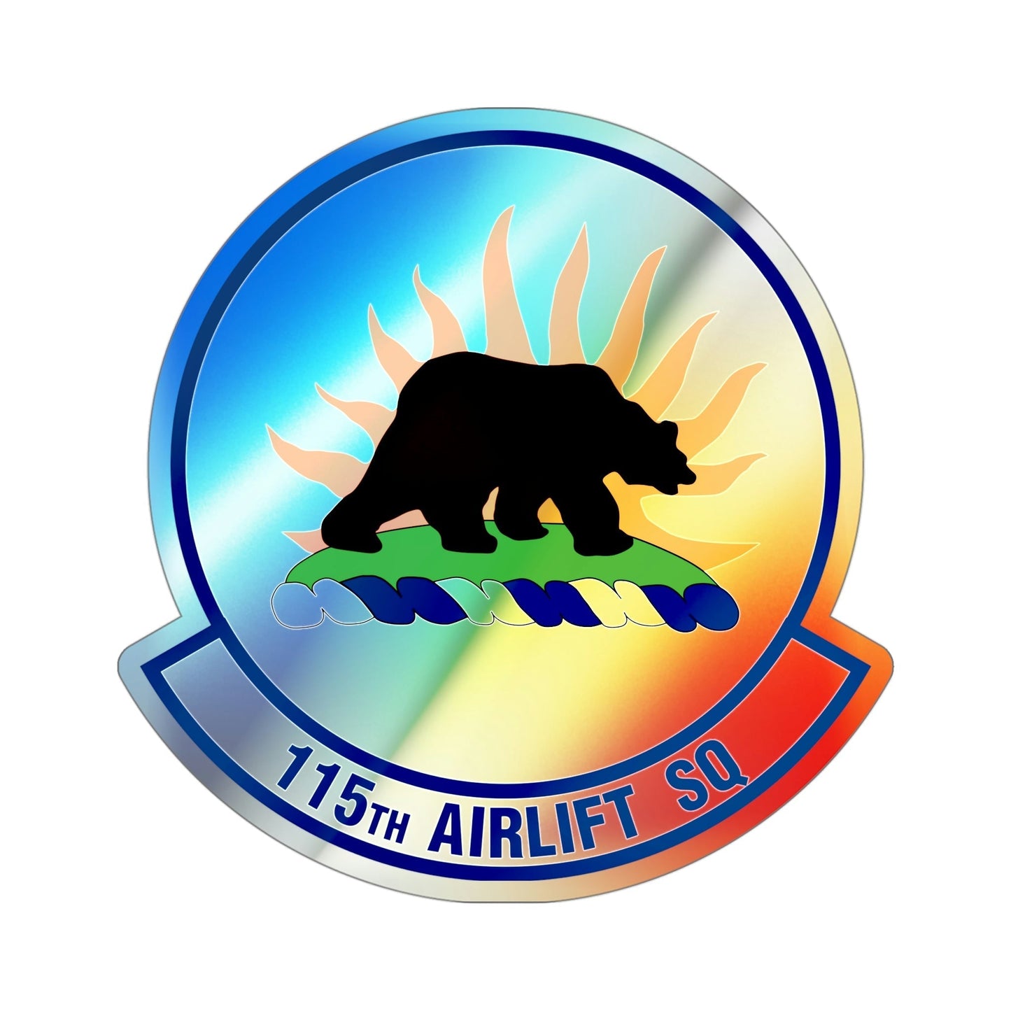 115 Airlift Squadron (U.S. Air Force) Holographic STICKER Die-Cut Vinyl Decal-4 Inch-The Sticker Space
