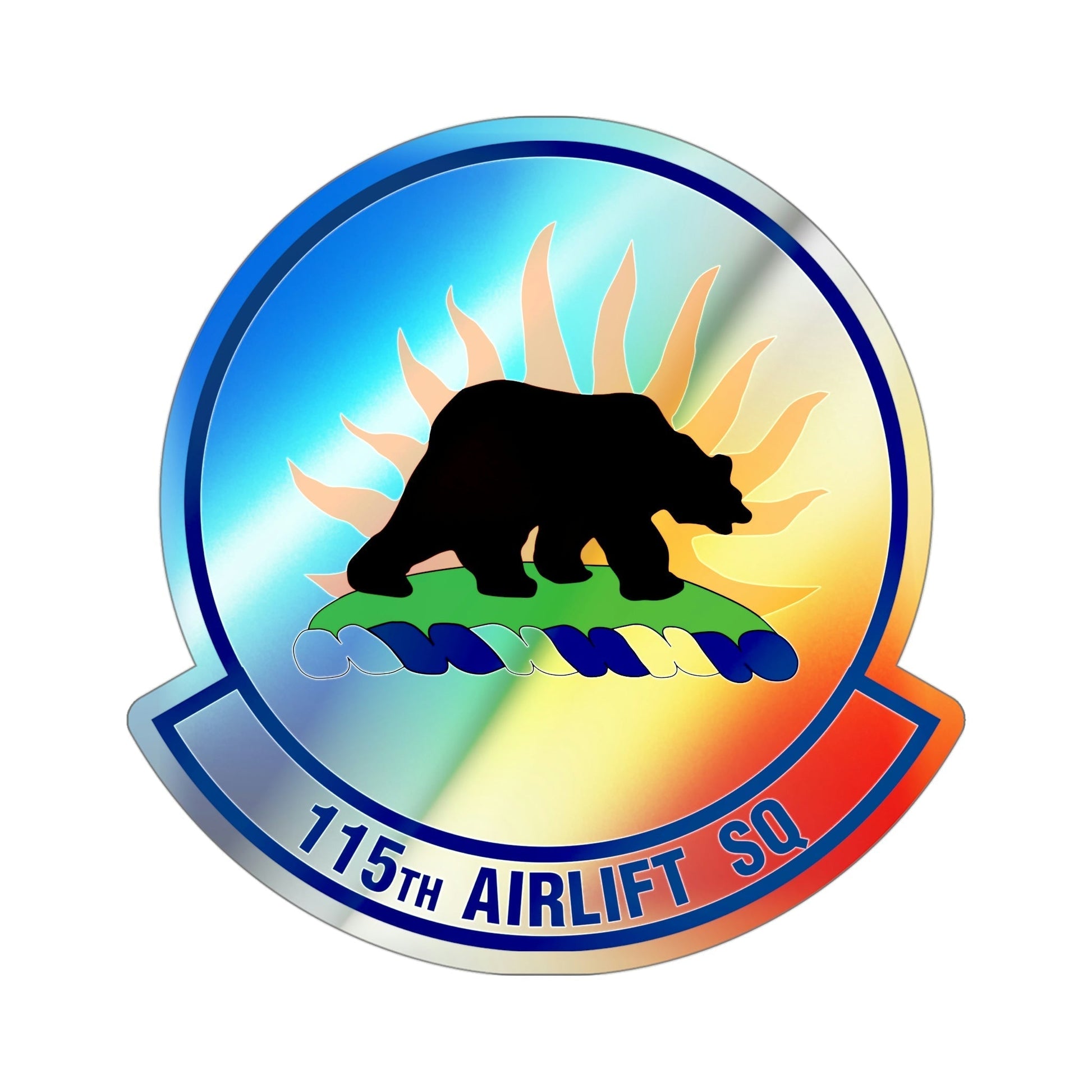 115 Airlift Squadron (U.S. Air Force) Holographic STICKER Die-Cut Vinyl Decal-4 Inch-The Sticker Space