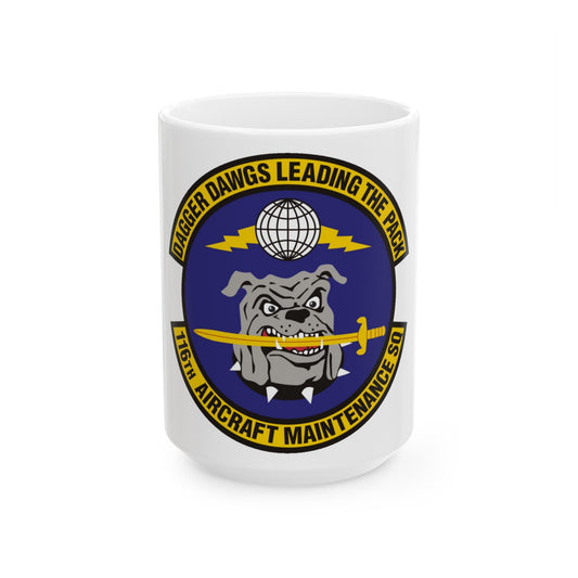116th Aircraft Maintenance Squadron (U.S. Air Force) White Coffee Mug-15oz-The Sticker Space