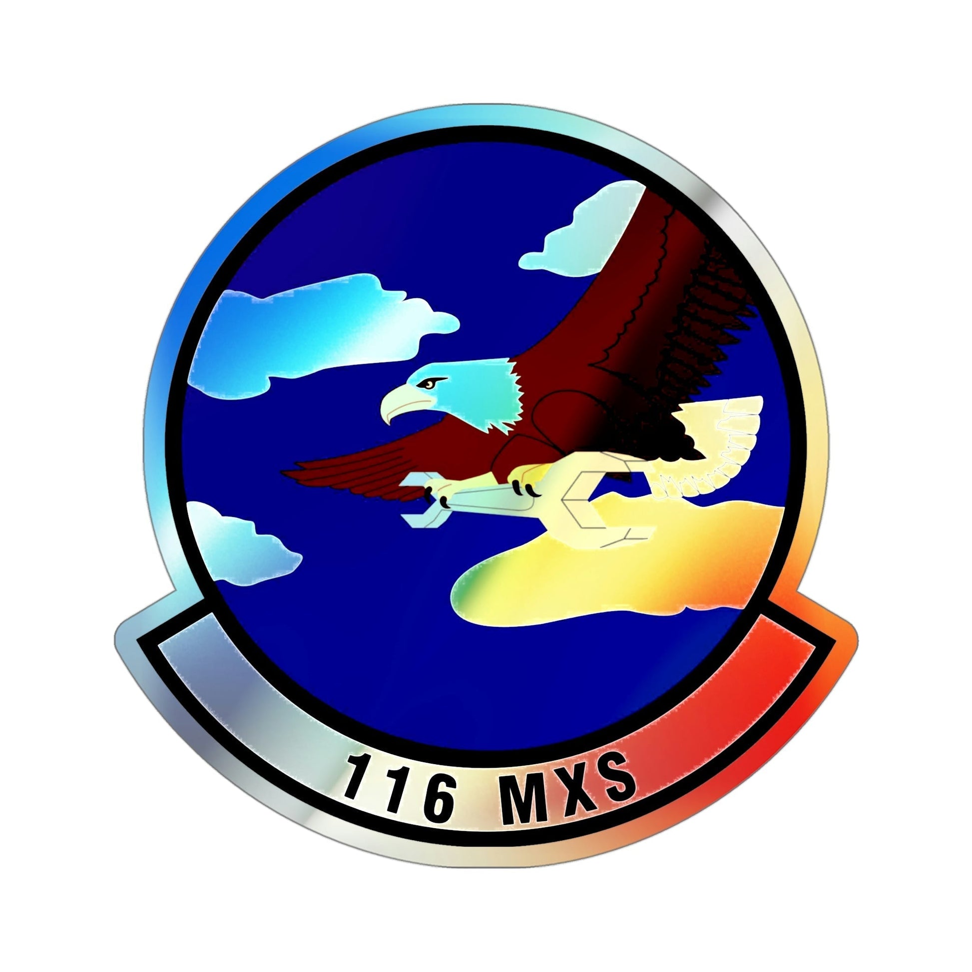 116th Maintenance Squadron (U.S. Air Force) Holographic STICKER Die-Cut Vinyl Decal-4 Inch-The Sticker Space