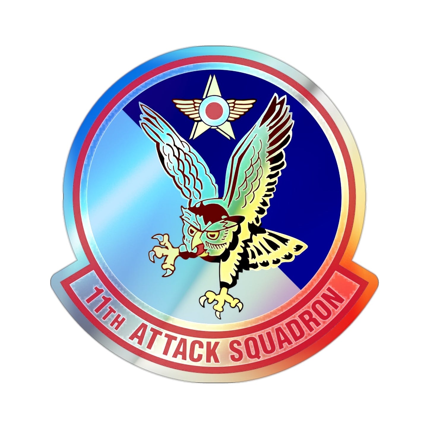 11th Attack Squadron (U.S. Air Force) Holographic STICKER Die-Cut Vinyl Decal-2 Inch-The Sticker Space