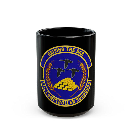 11th Comptroller Squadron (U.S. Air Force) Black Coffee Mug-15oz-The Sticker Space