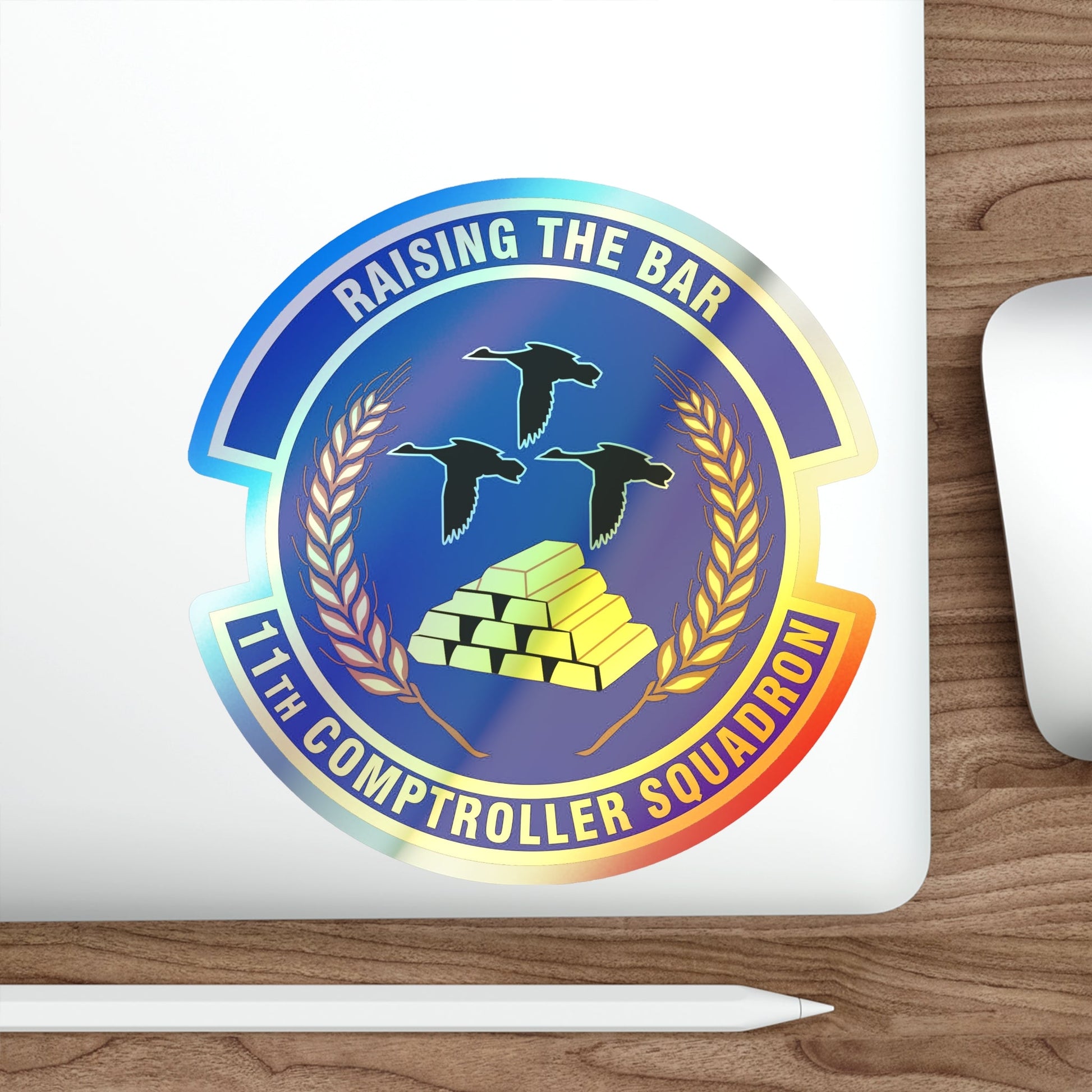 11th Comptroller Squadron (U.S. Air Force) Holographic STICKER Die-Cut Vinyl Decal-The Sticker Space