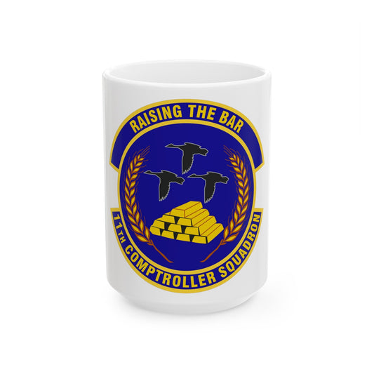 11th Comptroller Squadron (U.S. Air Force) White Coffee Mug-15oz-The Sticker Space
