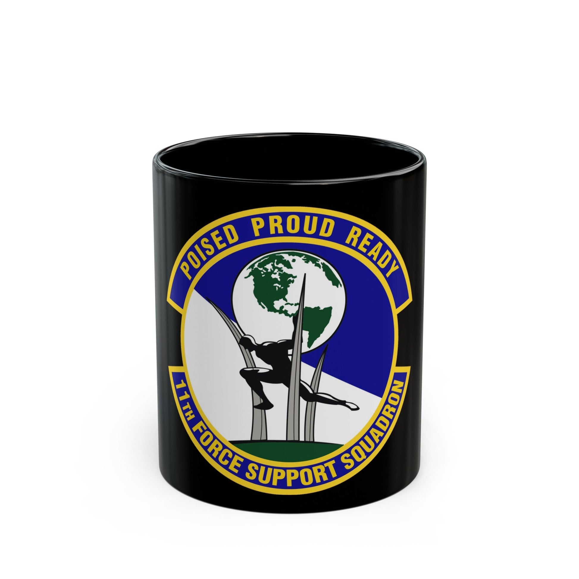 11th Force Support Squadron (U.S. Air Force) Black Coffee Mug-11oz-The Sticker Space
