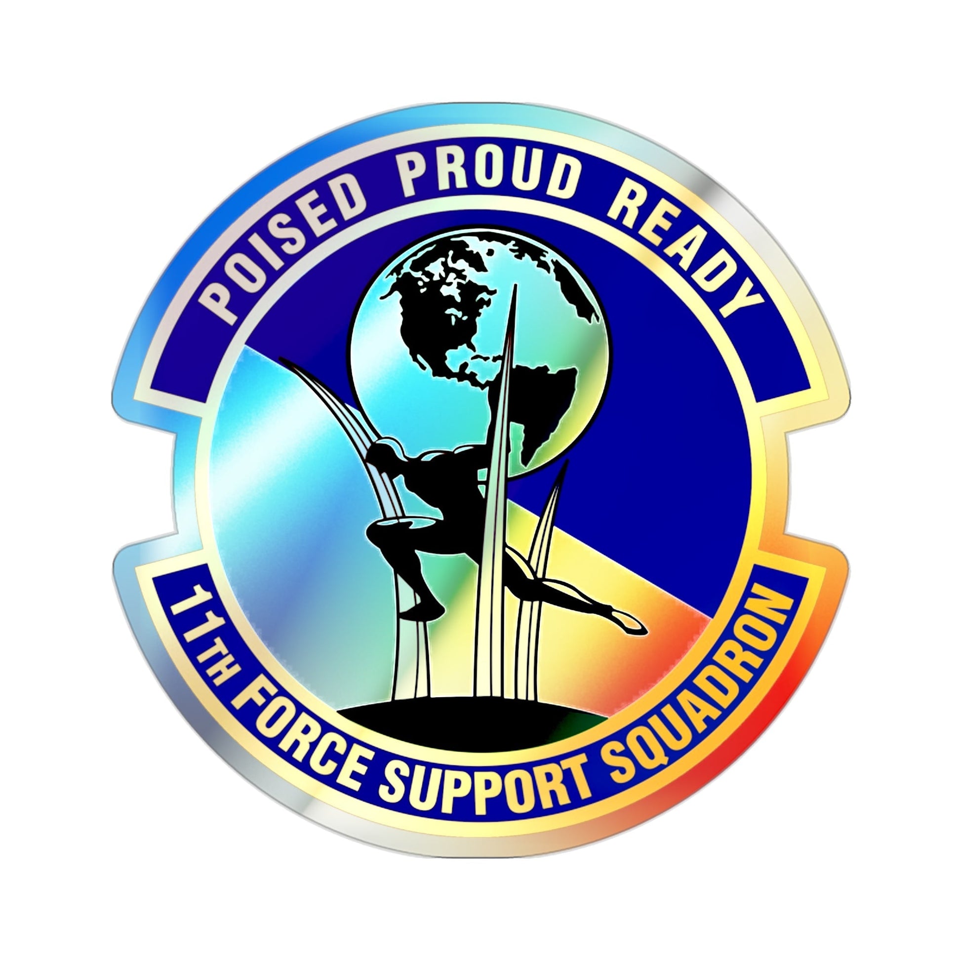11th Force Support Squadron (U.S. Air Force) Holographic STICKER Die-Cut Vinyl Decal-2 Inch-The Sticker Space