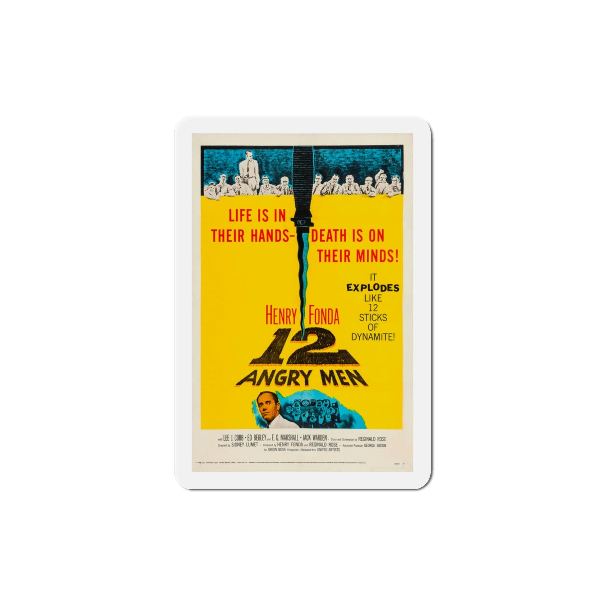 12 Angry Men 1957 Movie Poster Die-Cut Magnet-3 Inch-The Sticker Space