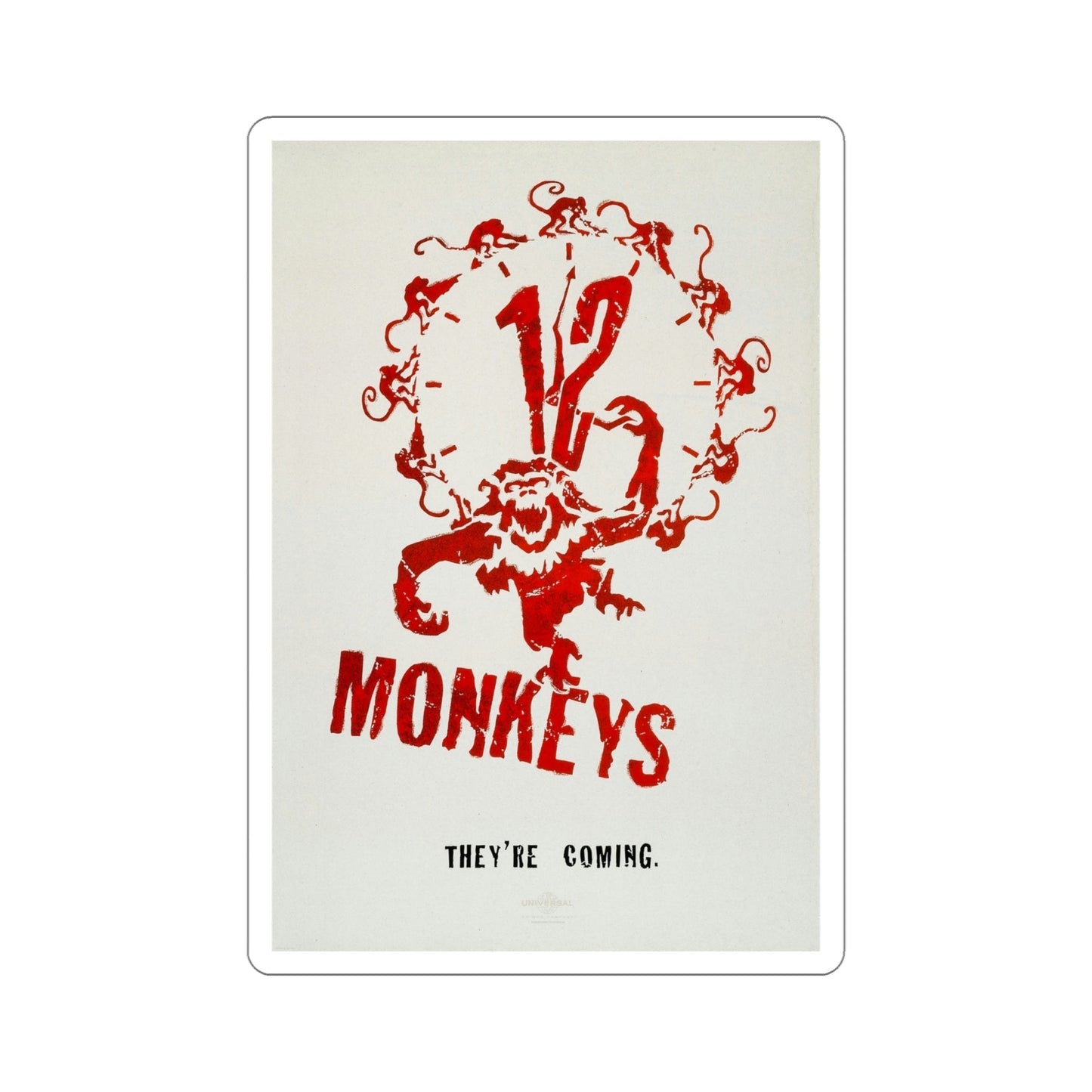 12 Monkeys 1995 Movie Poster STICKER Vinyl Die-Cut Decal-5 Inch-The Sticker Space