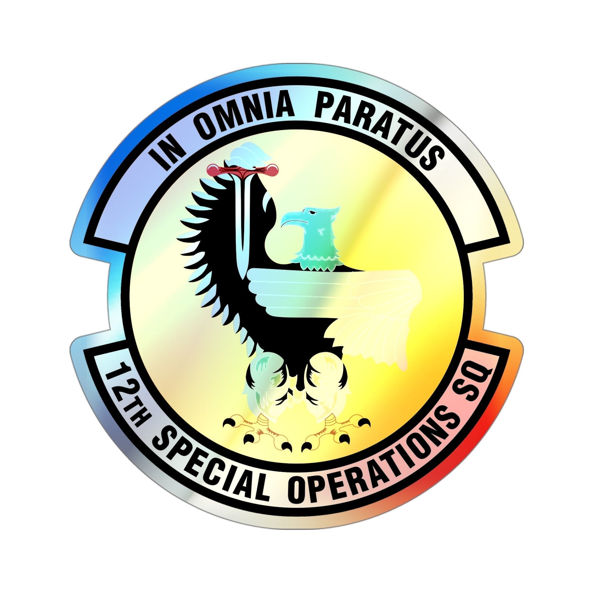12 Special Operations Squadron AFSOC (U.S. Air Force) Holographic STICKER Die-Cut Vinyl Decal-4 Inch-The Sticker Space