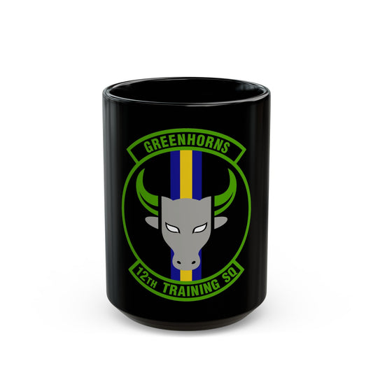 12 Training Sq AETC (U.S. Air Force) Black Coffee Mug-15oz-The Sticker Space
