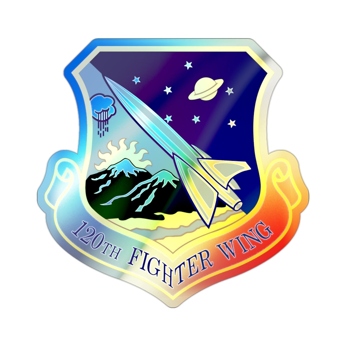 120th Fighter Wing (U.S. Air Force) Holographic STICKER Die-Cut Vinyl Decal-2 Inch-The Sticker Space
