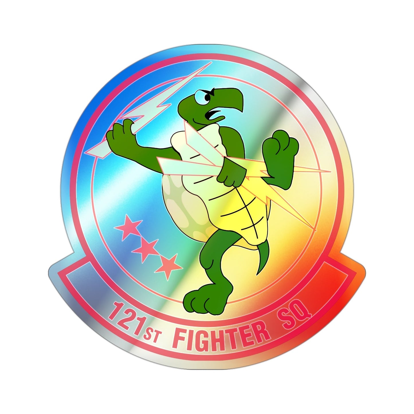 121 Fighter Squadron (U.S. Air Force) Holographic STICKER Die-Cut Vinyl Decal-3 Inch-The Sticker Space