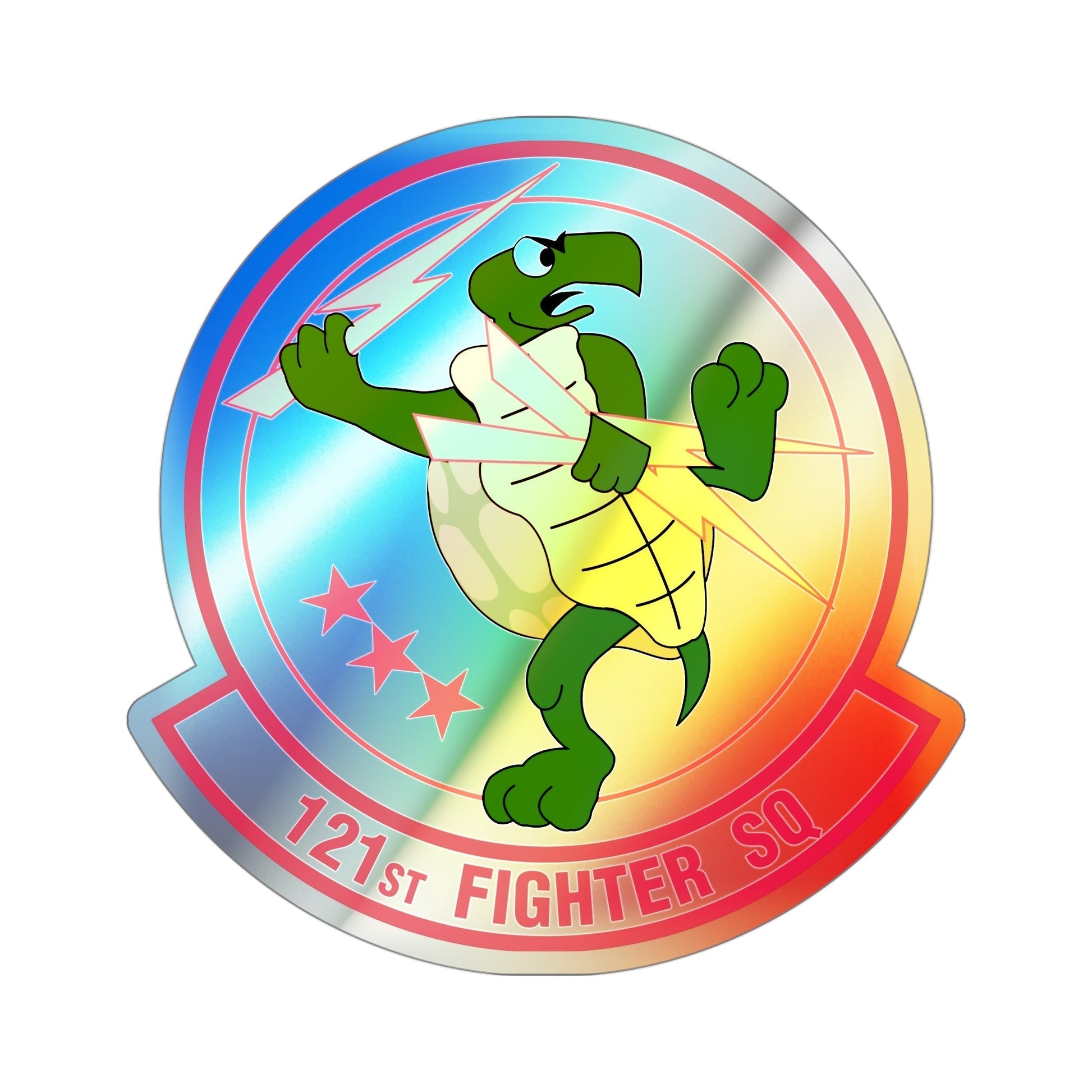 121 Fighter Squadron (U.S. Air Force) Holographic STICKER Die-Cut Vinyl Decal-4 Inch-The Sticker Space