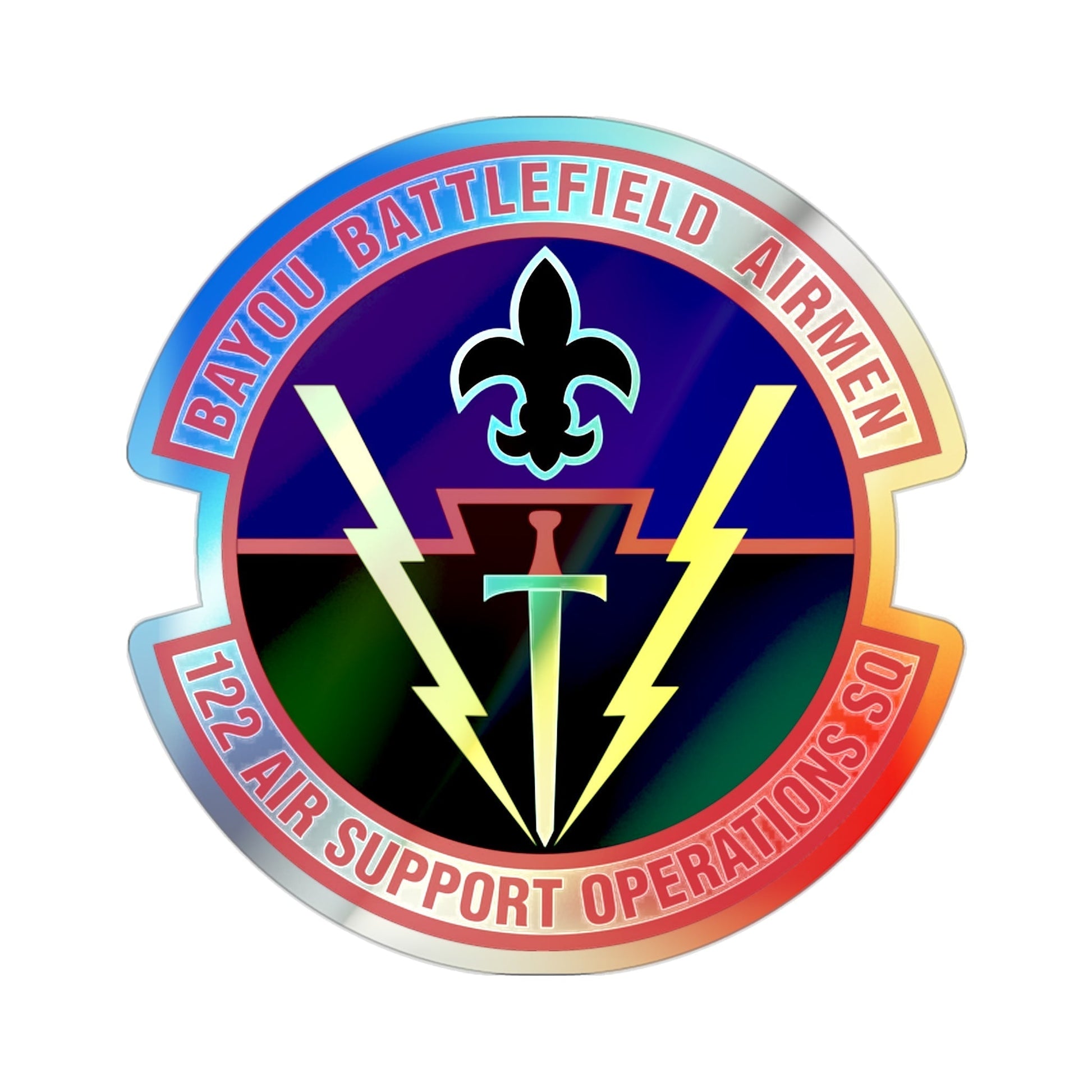 122d Air Support Operations Squadron (U.S. Air Force) Holographic STICKER Die-Cut Vinyl Decal-2 Inch-The Sticker Space