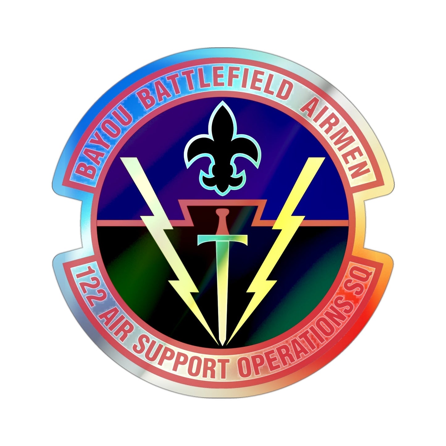 122d Air Support Operations Squadron (U.S. Air Force) Holographic STICKER Die-Cut Vinyl Decal-3 Inch-The Sticker Space