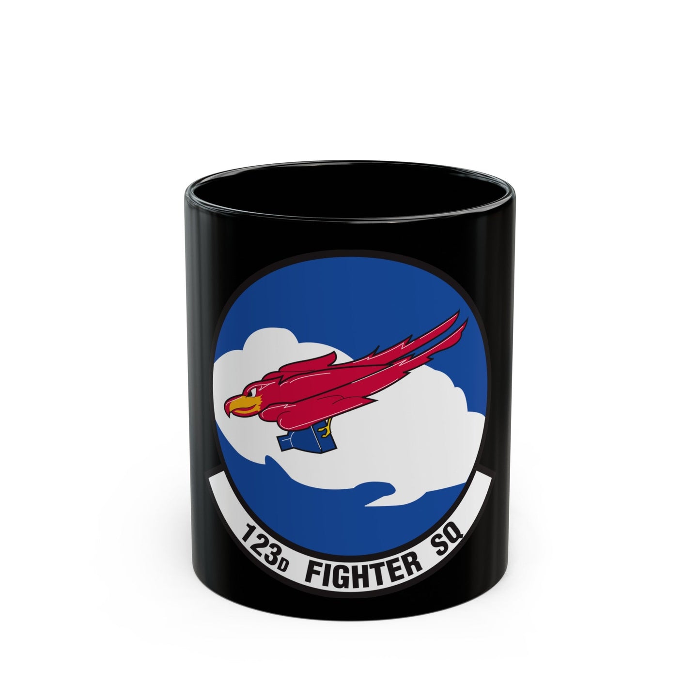 123 Fighter Squadron (U.S. Air Force) Black Coffee Mug-11oz-The Sticker Space