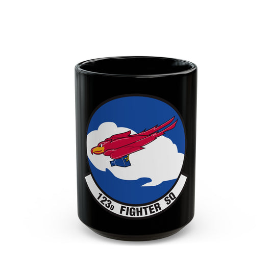 123 Fighter Squadron (U.S. Air Force) Black Coffee Mug-15oz-The Sticker Space
