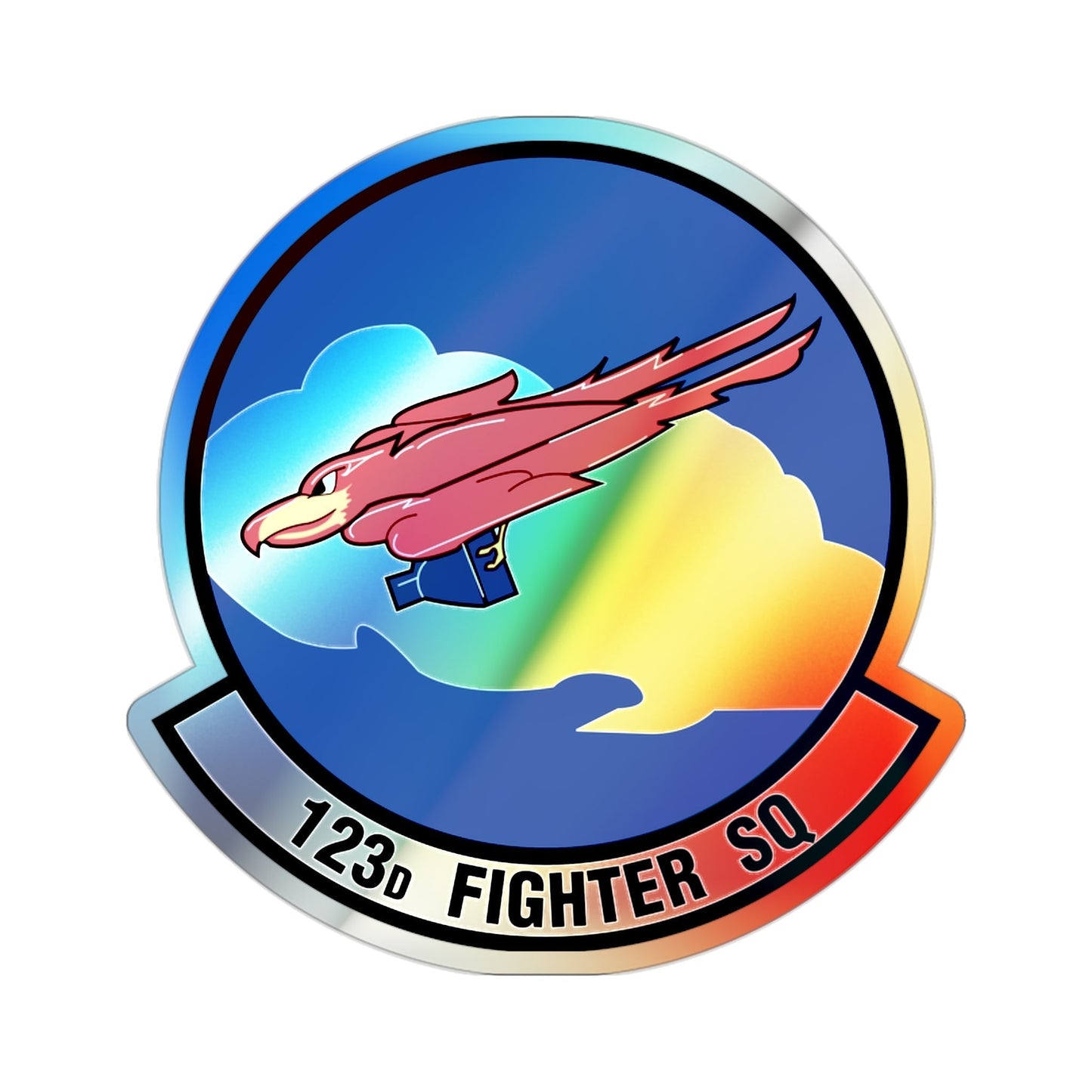 123 Fighter Squadron (U.S. Air Force) Holographic STICKER Die-Cut Vinyl Decal-2 Inch-The Sticker Space