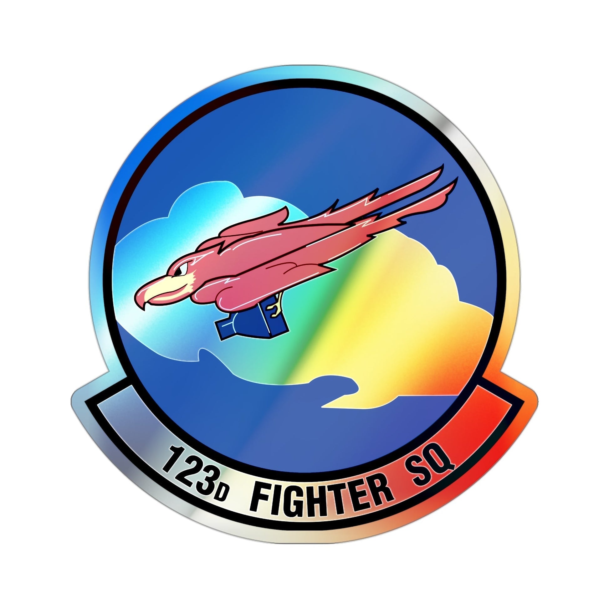 123 Fighter Squadron (U.S. Air Force) Holographic STICKER Die-Cut Vinyl Decal-3 Inch-The Sticker Space