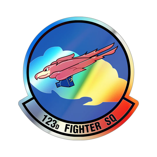 123 Fighter Squadron (U.S. Air Force) Holographic STICKER Die-Cut Vinyl Decal-6 Inch-The Sticker Space