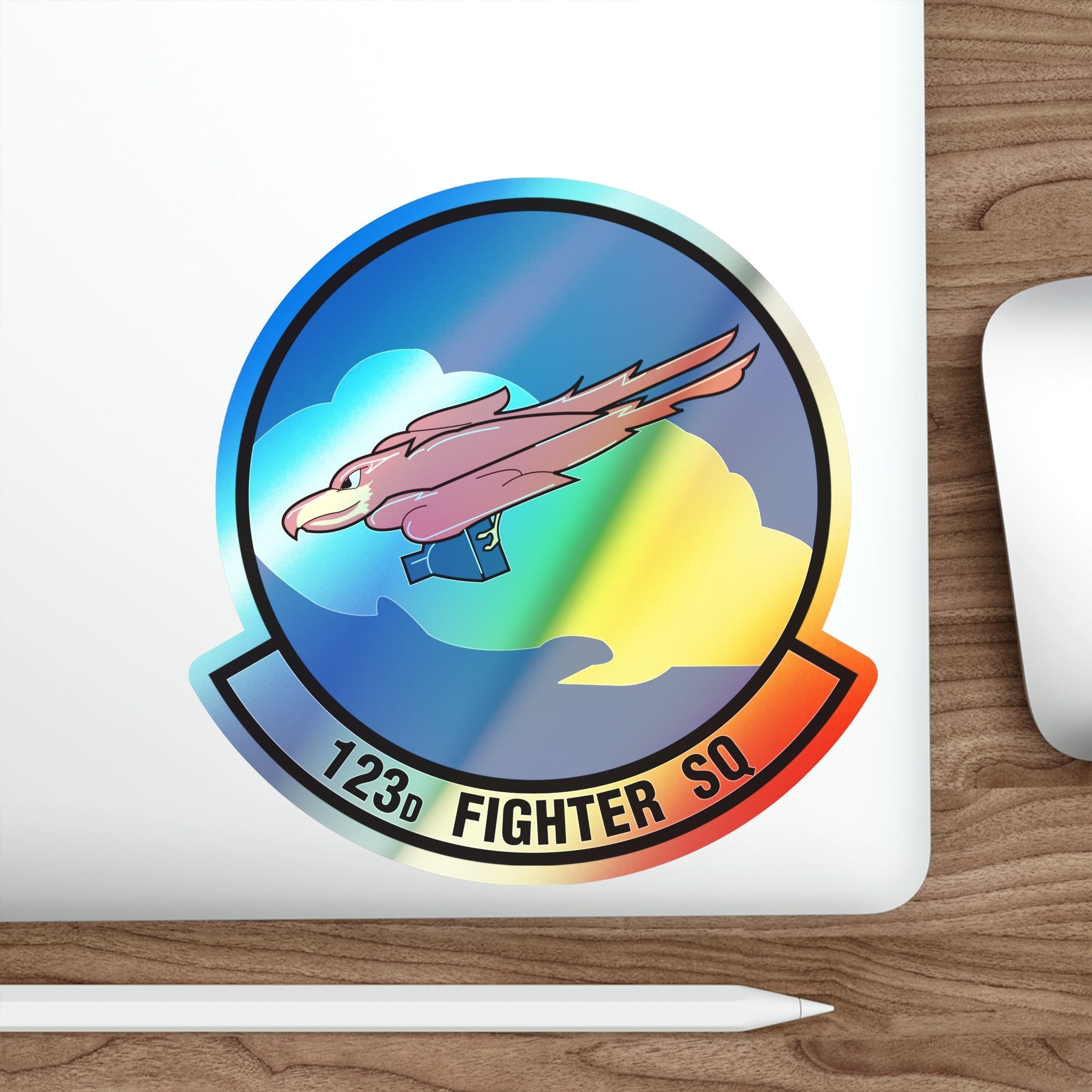123 Fighter Squadron (U.S. Air Force) Holographic STICKER Die-Cut Vinyl Decal-The Sticker Space