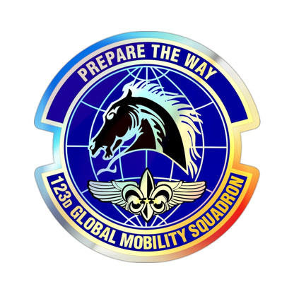 123d Global Mobility Squadron (U.S. Air Force) Holographic STICKER Die-Cut Vinyl Decal-2 Inch-The Sticker Space