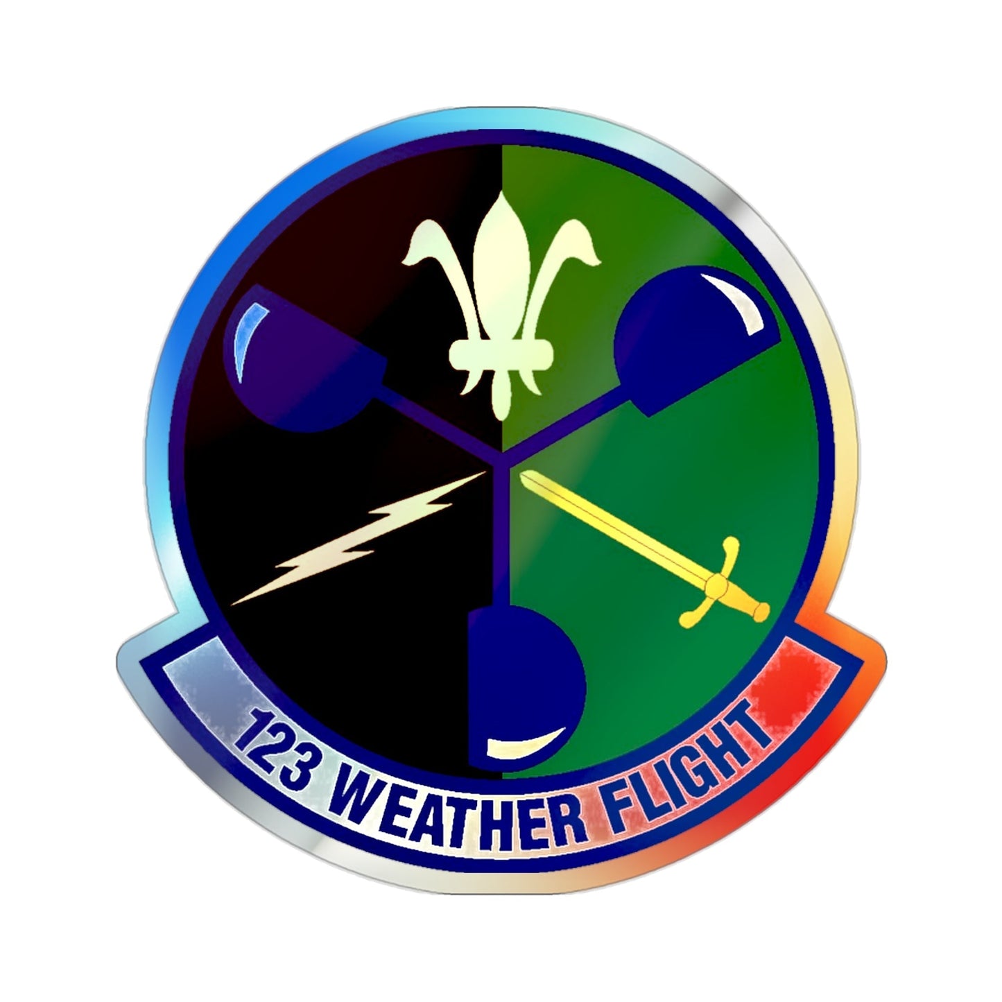 123d Weather Flight (U.S. Air Force) Holographic STICKER Die-Cut Vinyl Decal-2 Inch-The Sticker Space