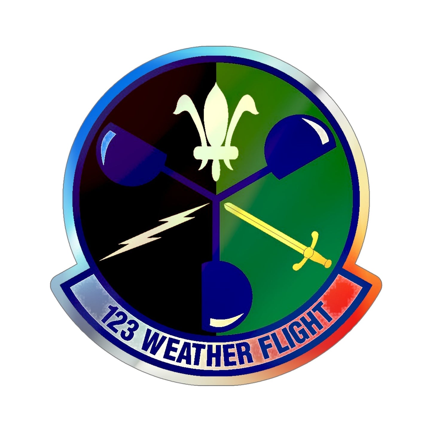 123d Weather Flight (U.S. Air Force) Holographic STICKER Die-Cut Vinyl Decal-5 Inch-The Sticker Space
