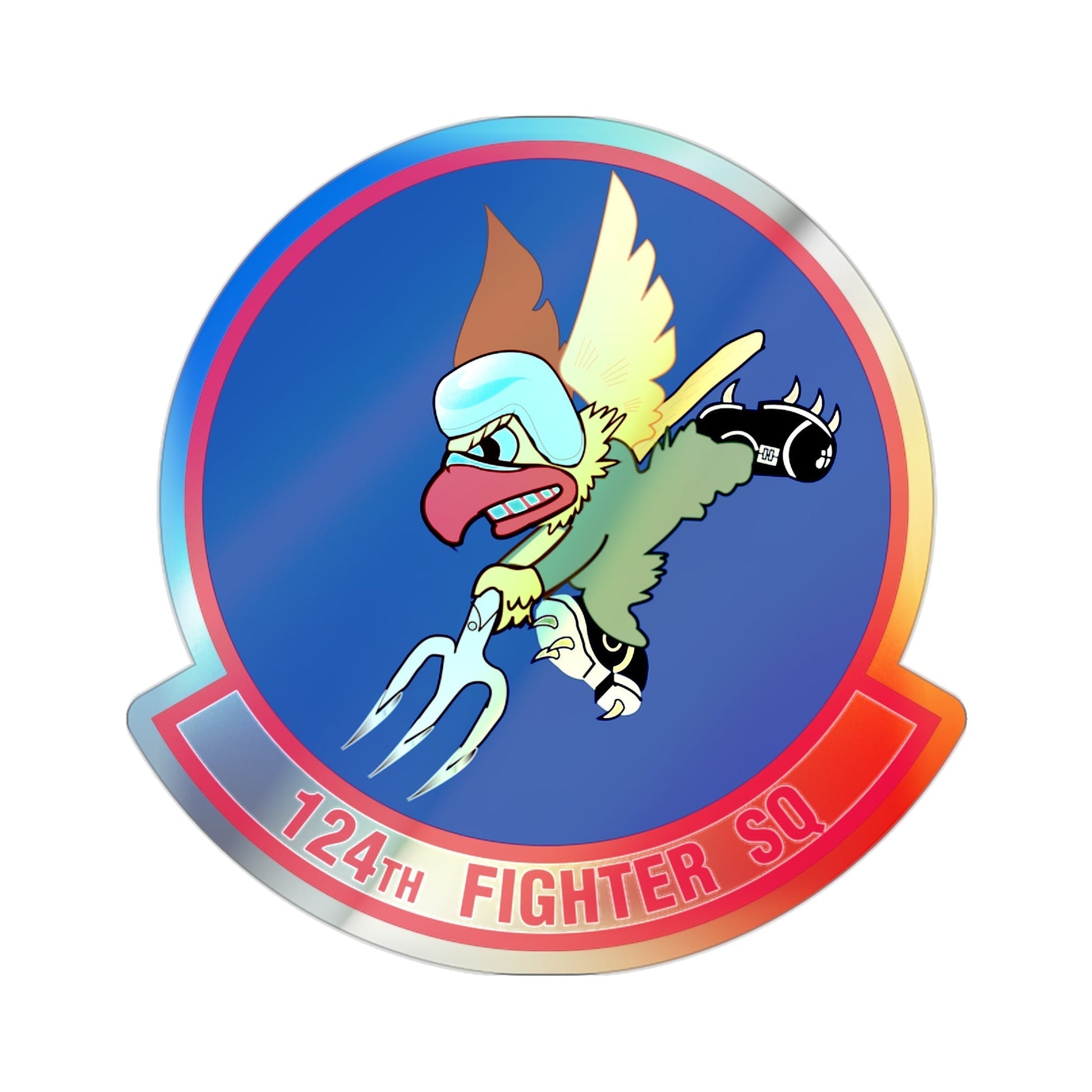 124 Fighter Squadron (U.S. Air Force) Holographic STICKER Die-Cut Vinyl Decal-2 Inch-The Sticker Space
