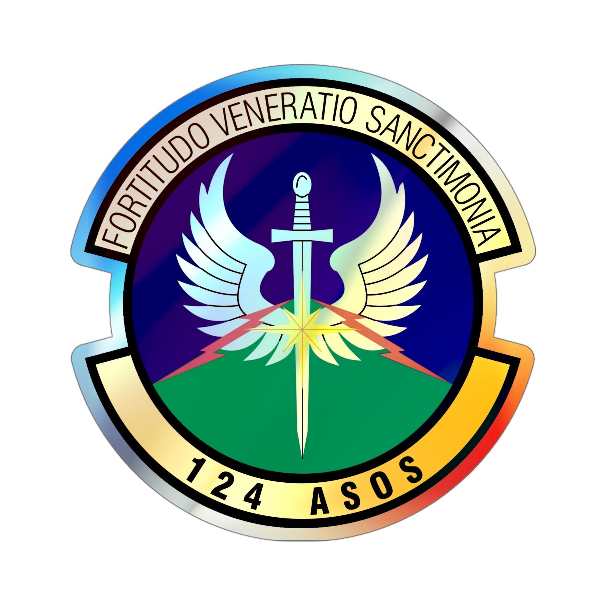 124th Air Support Operations Squadron (U.S. Air Force) Holographic STICKER Die-Cut Vinyl Decal-4 Inch-The Sticker Space
