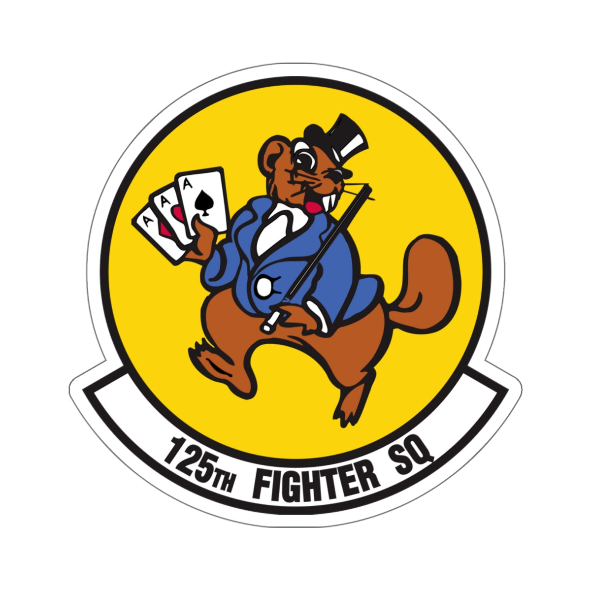 125 Fighter Squadron (U.S. Air Force) STICKER Vinyl Die-Cut Decal-White-The Sticker Space