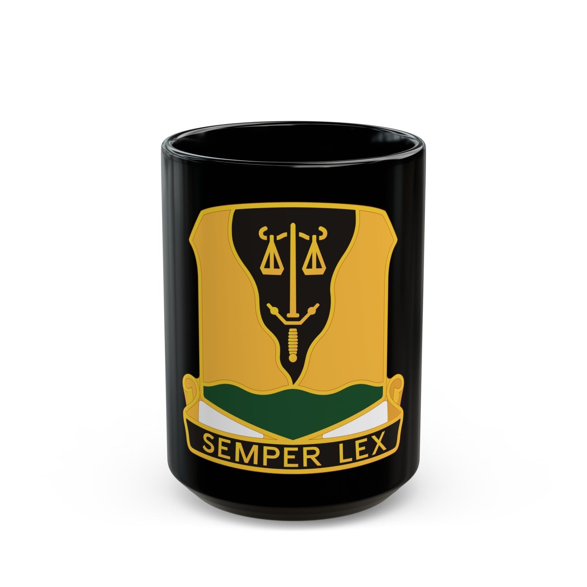 125 Military Police Battalion (U.S. Army) Black Coffee Mug-15oz-The Sticker Space