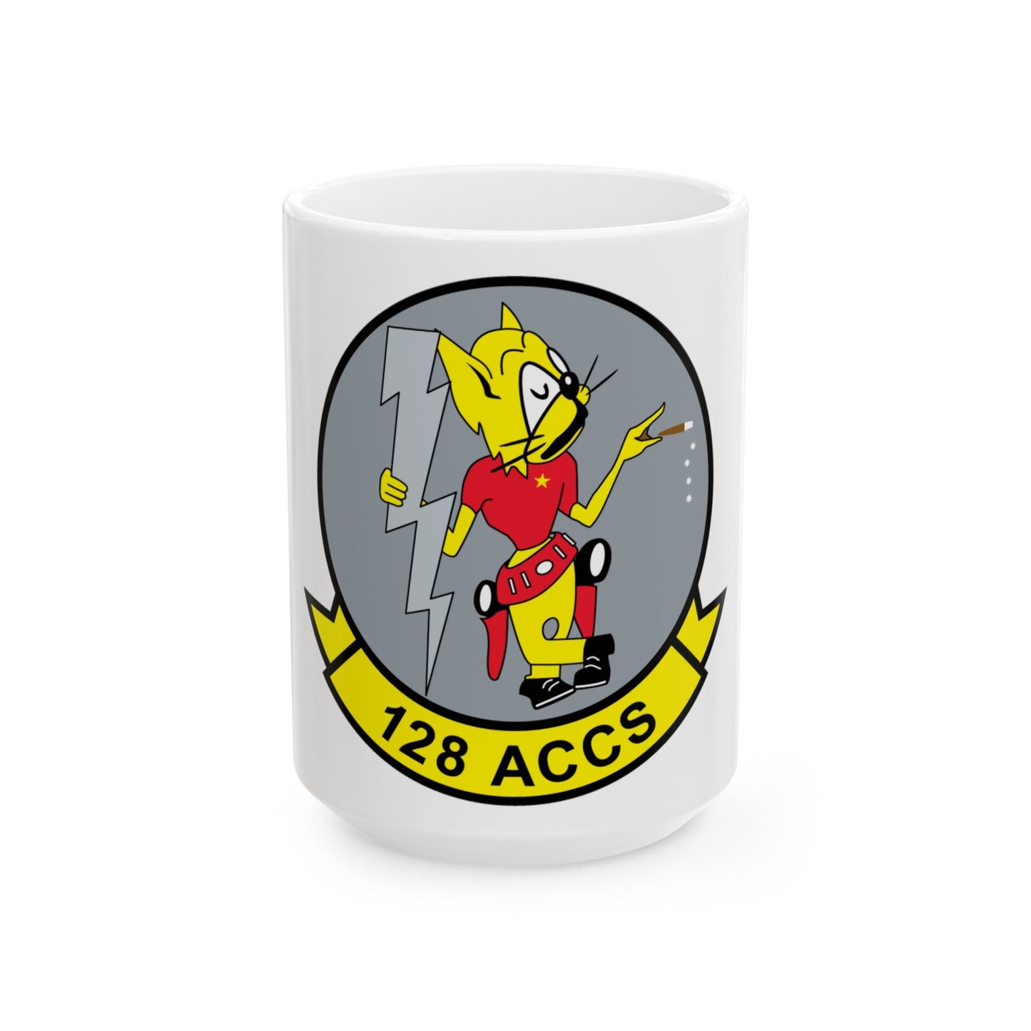 128 ACCS (U.S. Air Force) White Coffee Mug-15oz-The Sticker Space