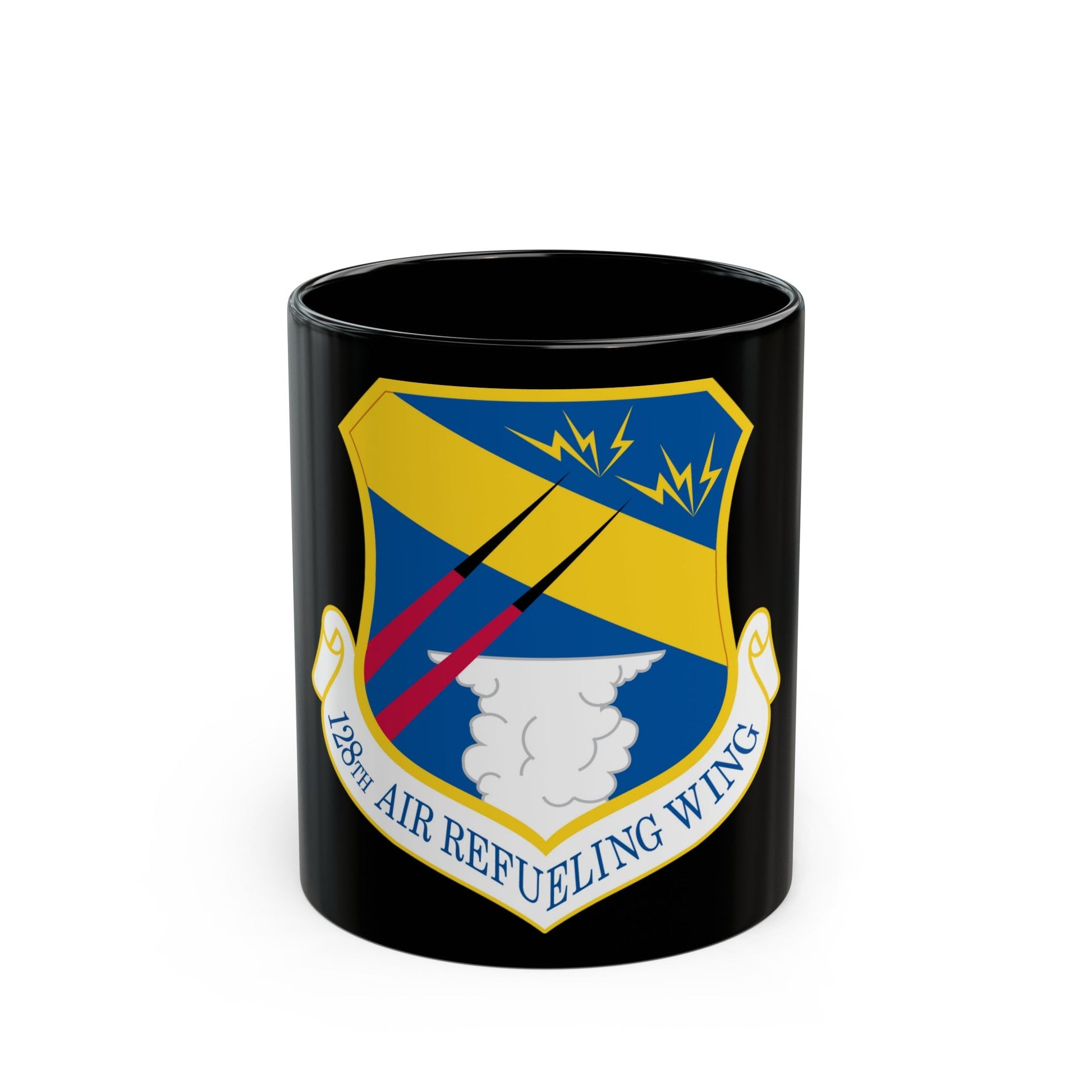 128th Air Refueling Wing (U.S. Air Force) Black Coffee Mug-11oz-The Sticker Space