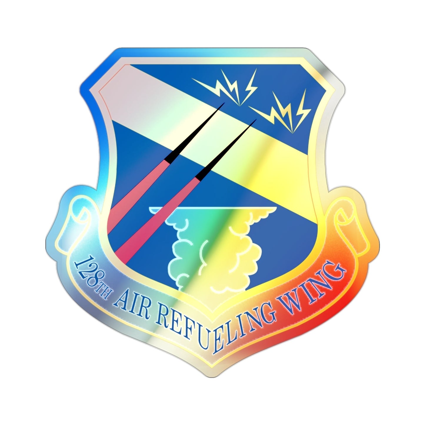 128th Air Refueling Wing (U.S. Air Force) Holographic STICKER Die-Cut Vinyl Decal-2 Inch-The Sticker Space