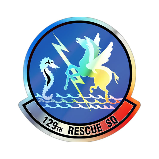 129 Rescue Squadron (U.S. Air Force) Holographic STICKER Die-Cut Vinyl Decal-2 Inch-The Sticker Space