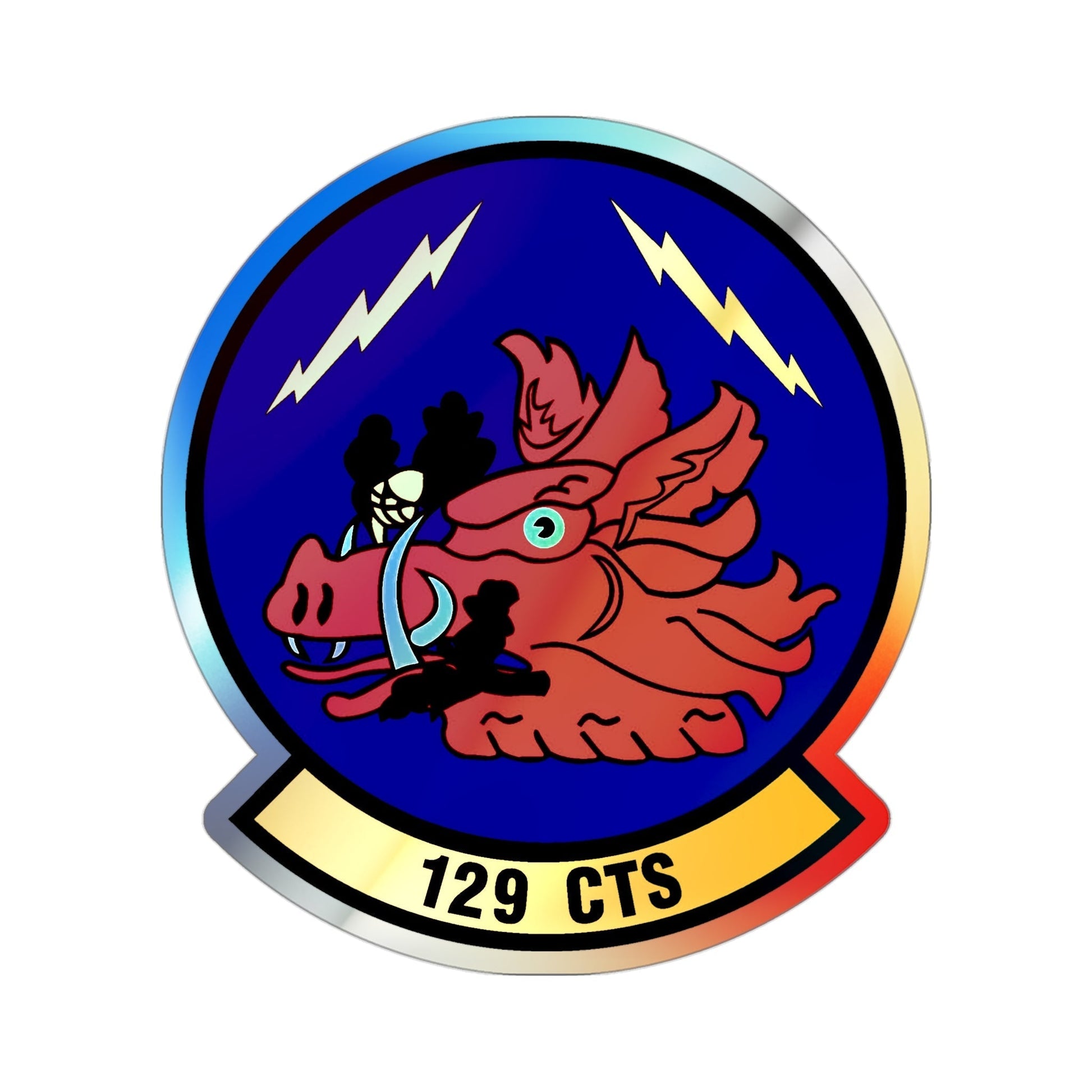 129th Combat Training Squadron (U.S. Air Force) Holographic STICKER Die-Cut Vinyl Decal-3 Inch-The Sticker Space