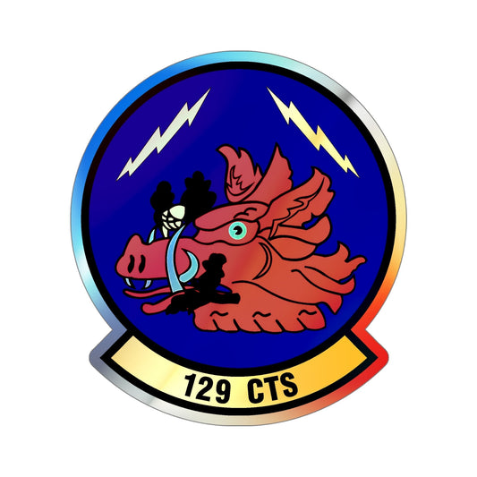 129th Combat Training Squadron (U.S. Air Force) Holographic STICKER Die-Cut Vinyl Decal-6 Inch-The Sticker Space